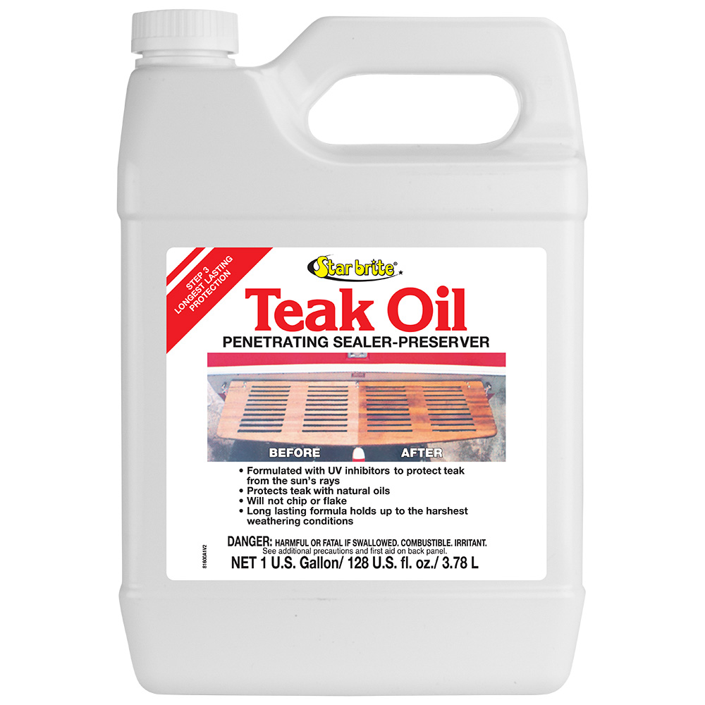 Star brite Teak Oil - Long Lasting, Penetrating, Sealer, &amp; Preserver w/UV Inhibitors - 1 Gallon