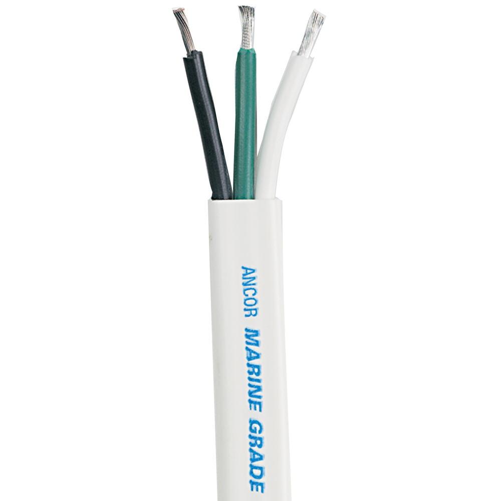 Ancor White Triplex Cable - 10/3 AWG - White/Black/Green *Sold by the Foot