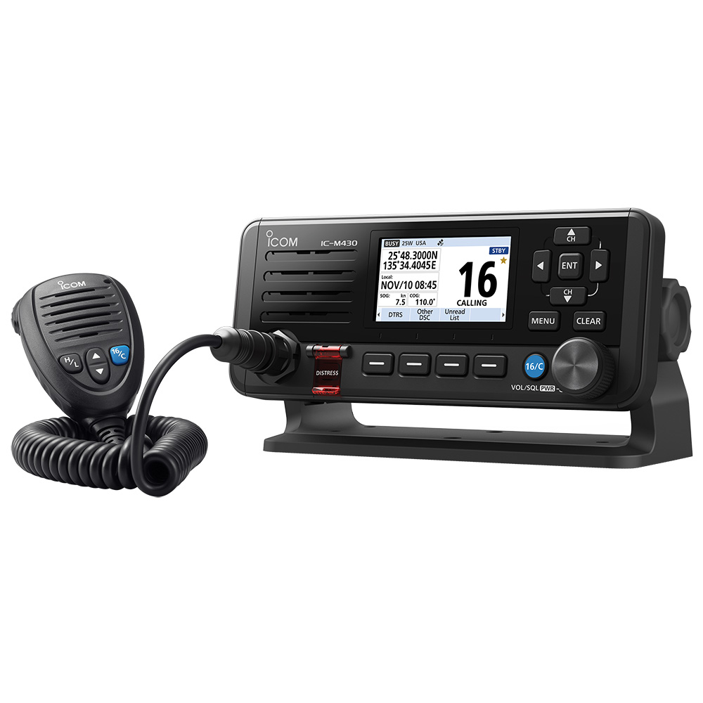 Icom IC-M430 Fixed Mount VHF Radio w/Built-In GPS – Black