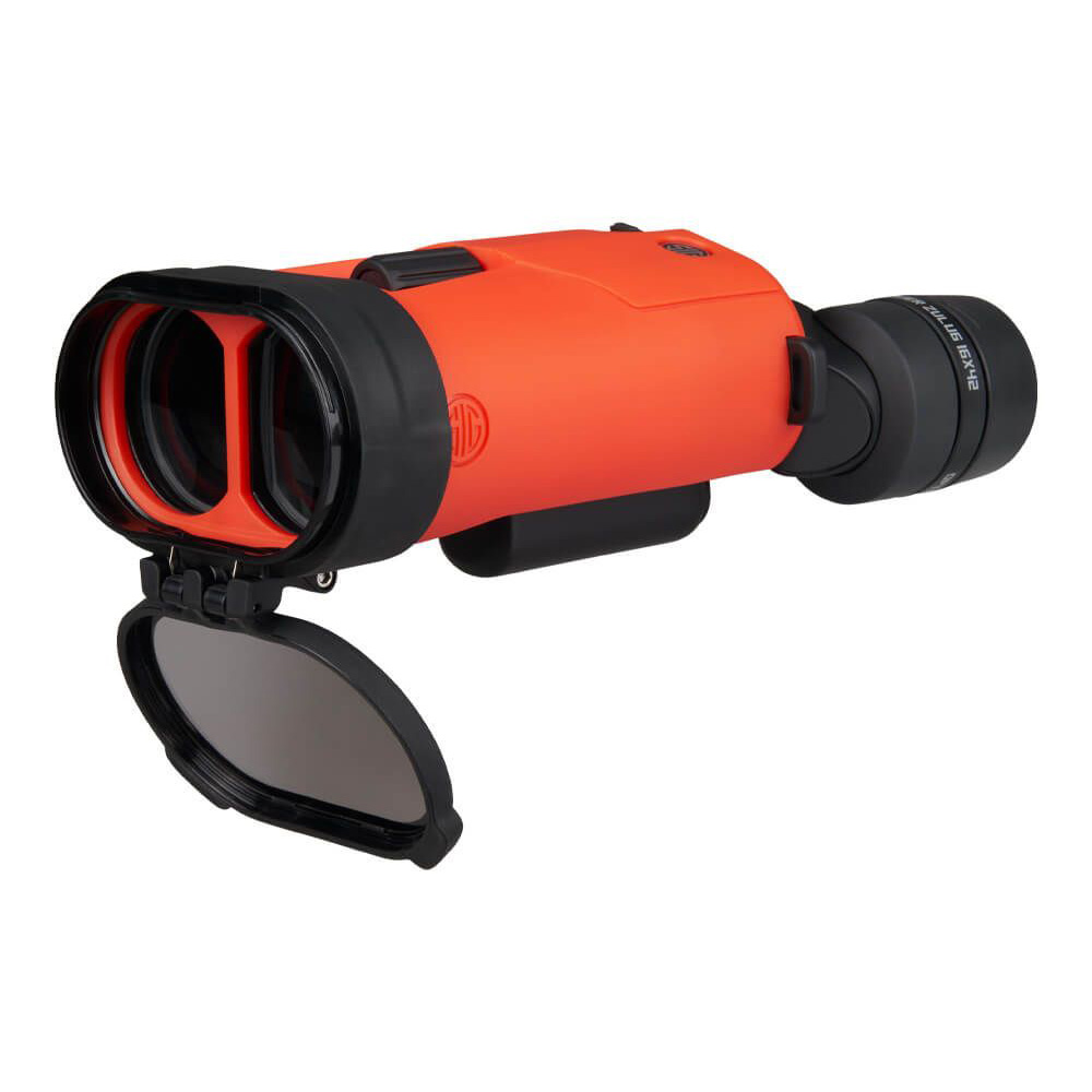SIG SAUER ZULU6&trade; HDX Stabilized Marine Binocular w/Polarized Flip Lens – 16x42mm – Orange