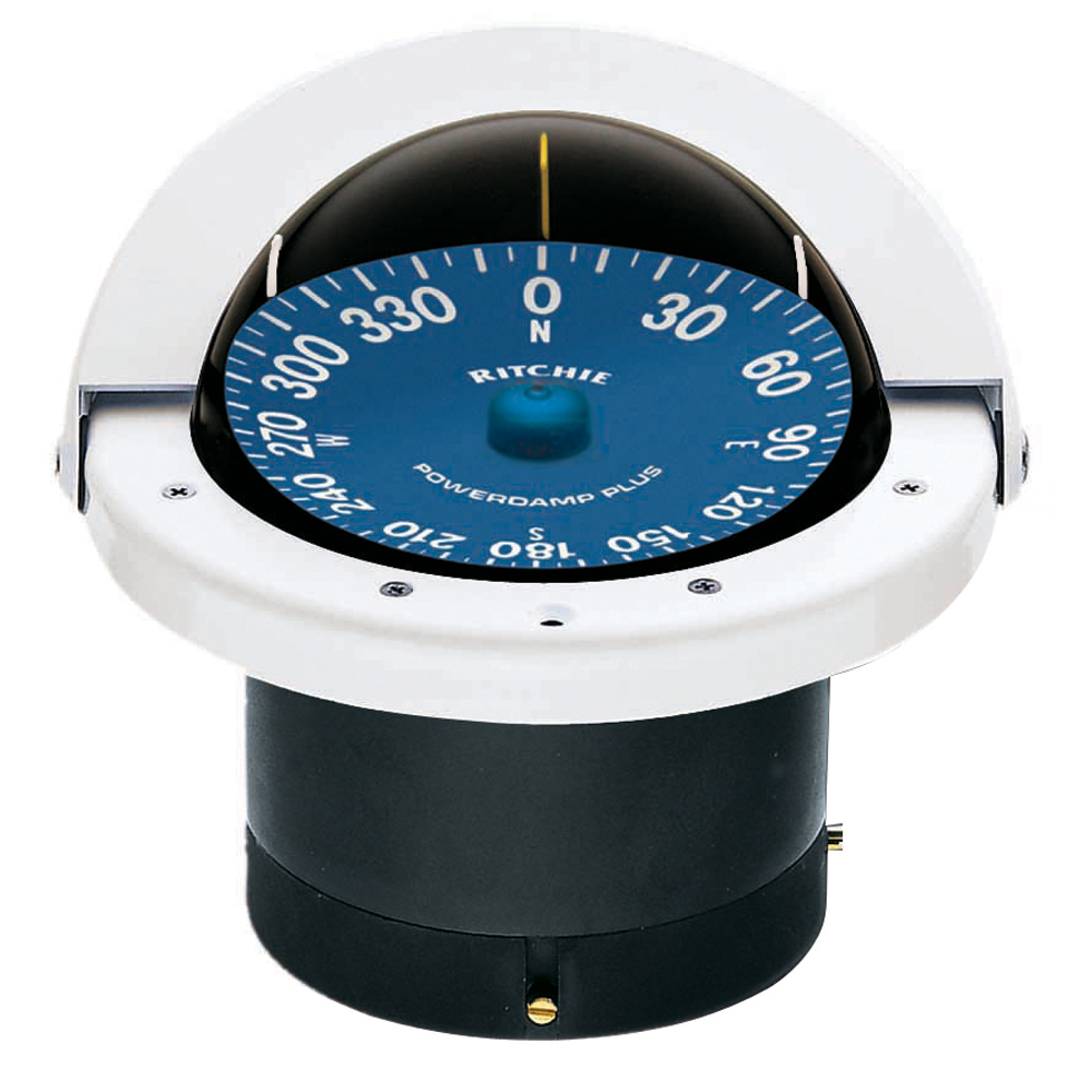 Ritchie V-537W Explorer Compass Boat Bulkhead Mount 12V Lighted White Dial 
