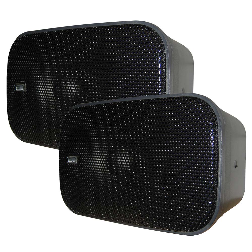 Poly-Planar Compact Box Speaker - 7-1/2&quot; x 4-15/16&quot; x 4-15/16&quot; - (Pair) Black CD-12543