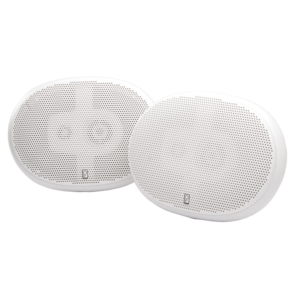 Poly-Planar 6&quot; x 9&quot; Premium Oval Marine Speakers - (Pair) White CD-13815