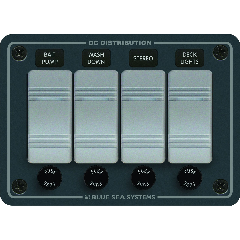 Blue Sea 8262 Waterproof Panel 4 Position - Slate Grey CD-14579