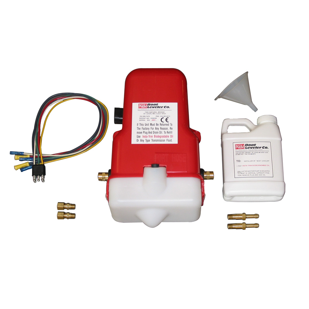 image for Boat Leveler 12vdc Universal Trim Tab Pump with Oil and Hose Fittings