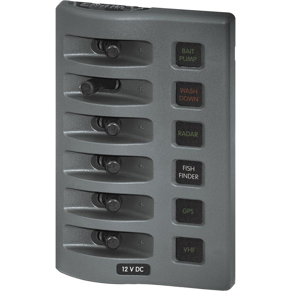 Blue Sea 4306 WeatherDeck Water Resistant Fuse Panel - 6 Position - Grey CD-20416