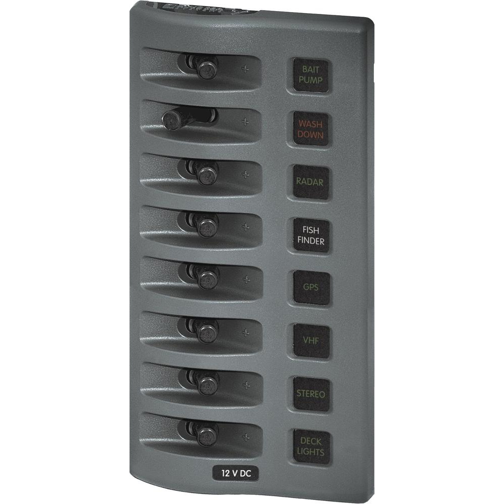 Blue Sea 4308 WeatherDeck Water Resistant Fuse Panel - 8 Position - Grey CD-20417