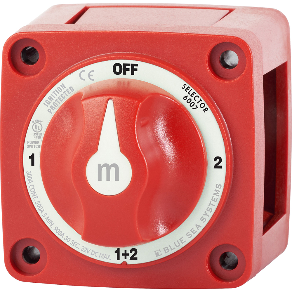 Blue Sea 6007 m-Series (Mini) Battery Switch Selector Four Position Red CD-20505