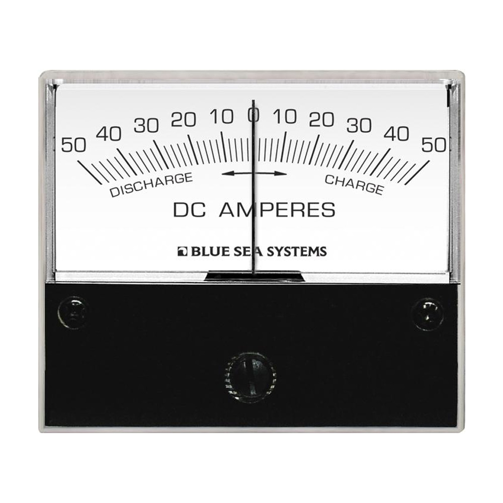 image for Blue Sea 8252 DC Zero Center Analog Ammeter – 2-3/4″ Face, 50-0-50 Amperes DC