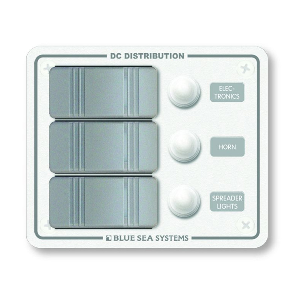 image for Blue Sea 8274 Water Resistant Panel – 3 Position – White – Vertical Mount