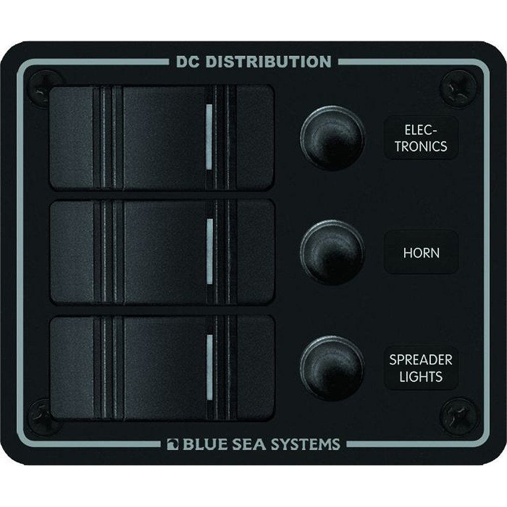 image for Blue Sea 8374 Water Resistant 3 Position – Black – Vertical Mount Panel