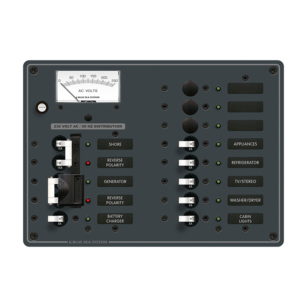 image for Blue Sea 8562 AC Toggle Source Selector (230V) – 2 Sources + 9 Positions