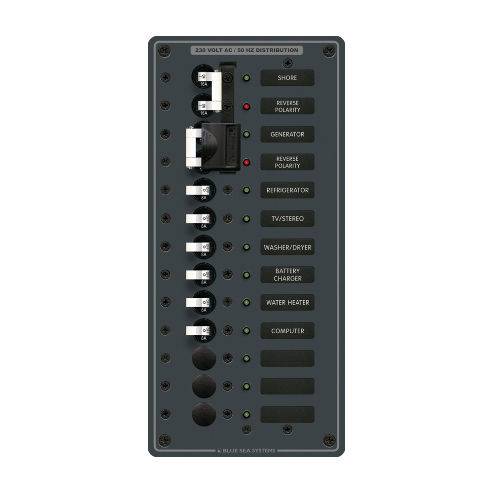 image for Blue Sea 3566 AC Toggle Source Selector (230V) – 2 Sources + 9 Positions