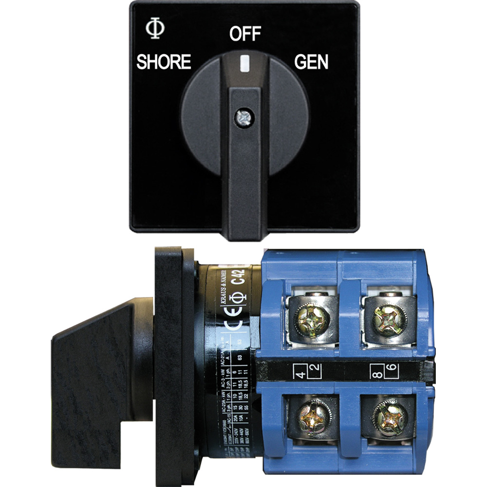 image for Blue Sea 9011 Switch, AV 120VAC 65A OFF +2 Positions