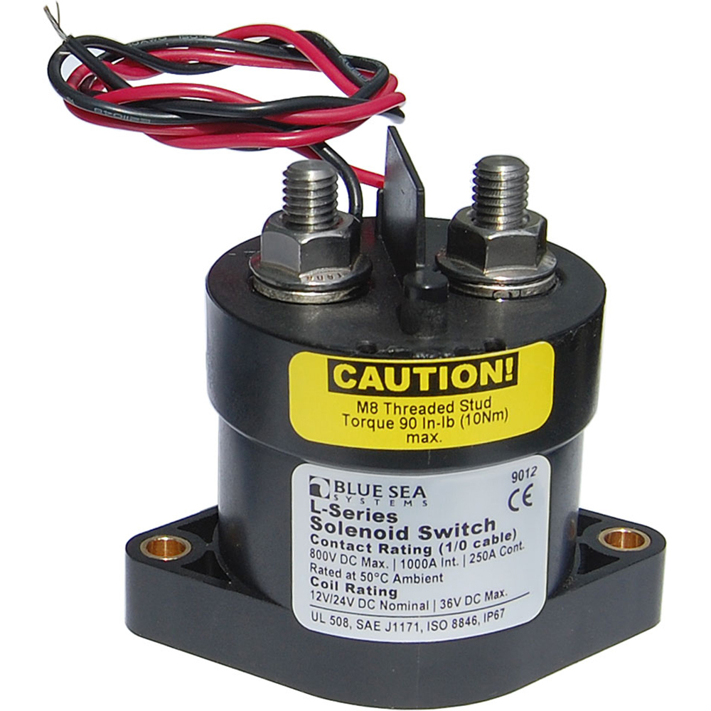 image for Blue Sea 9012 L Solenoid Switch – 12-24VDC – 250A