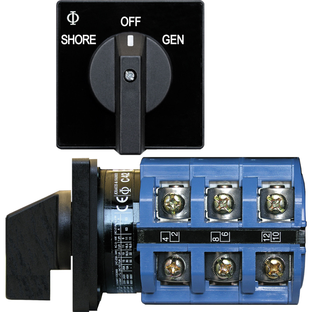 image for Blue Sea 9019 Switch, AC 240VAC 63A OFF +2 Positions
