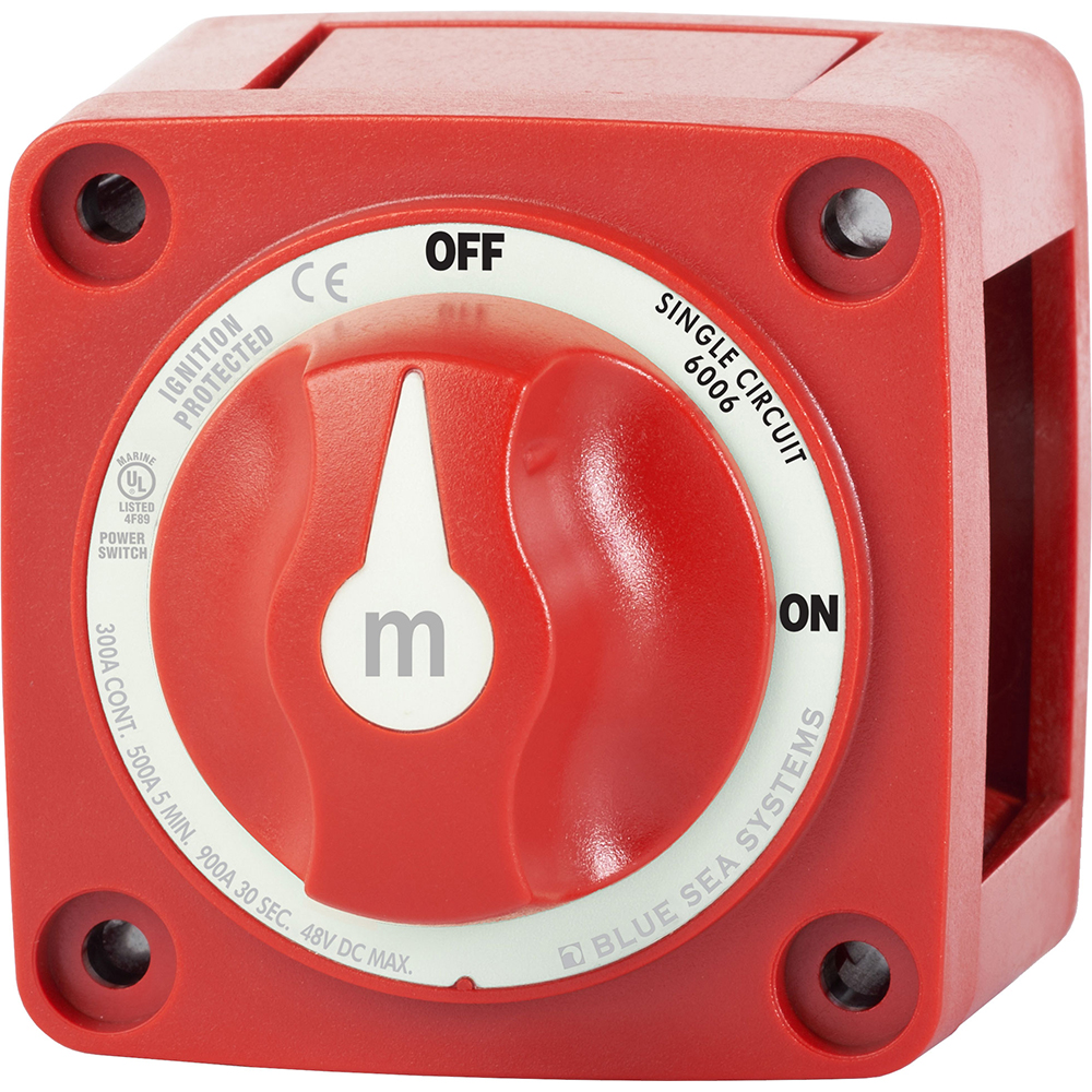 image for Blue Sea 6006 m-Series (Mini) Battery Switch Single Circuit ON/OFF Red