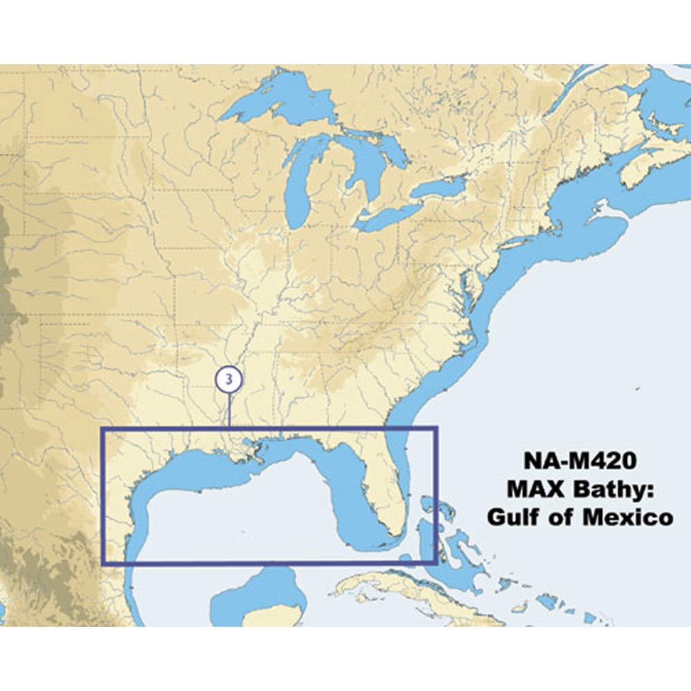 image for C-Map NA-M420 Gulf of Mexico Bathy Chart – C-Card