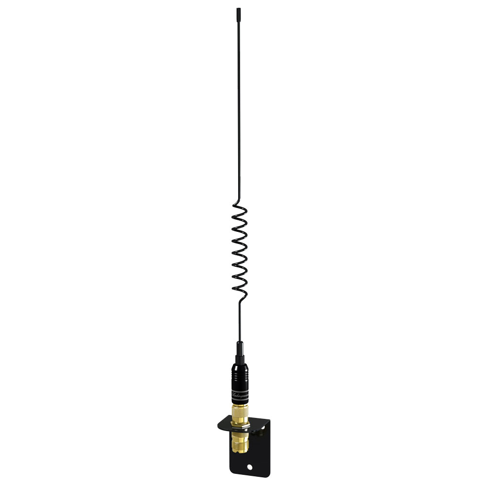 Shakespeare VHF 15in 5216 SS Black Whip Antenna - Bracket Included - 5216