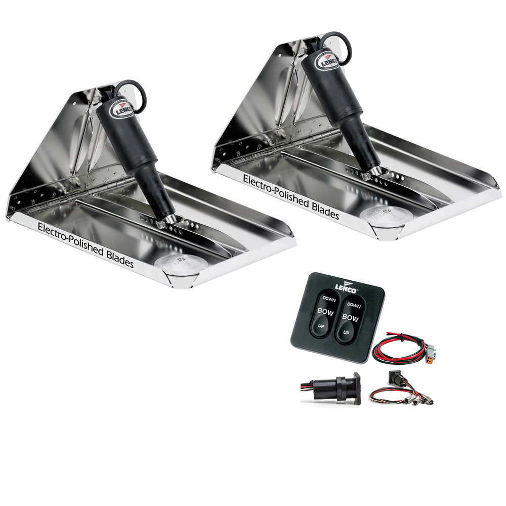 image for Lenco 16″ x 12″ Heavy Duty Performance Trim Tab Kit w/Standard Tactile Switch Kit 12V