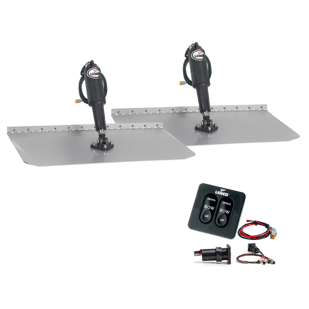 image for Lenco 12″ x 18″ Standard Trim Tab Kit w/Standard Tactile Switch Kit 12V