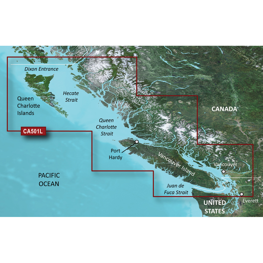 image for Garmin BlueChart® g3 Vision® HD – VCA501L – Vancouver Island – Dixon Entrance – microSD™/SD™