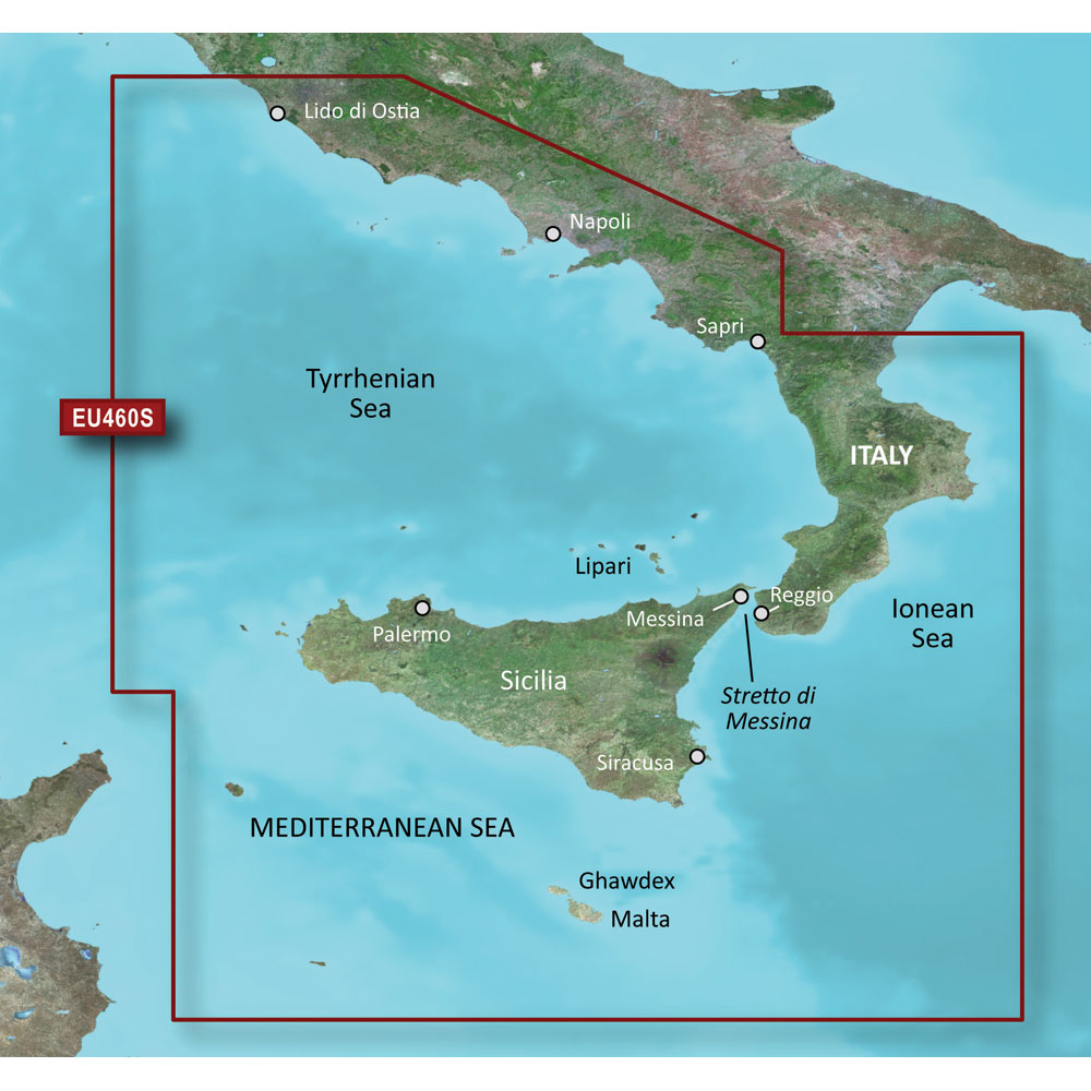 image for Garmin BlueChart® g3 Vision® HD – VEU460S – Sicily to Lido di Ostia – microSD™/SD™