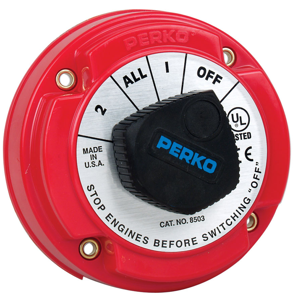 image for Perko 8503DP Medium Duty Battery Selector Switch w/Alternator Field Disconnect w/o Key Lock