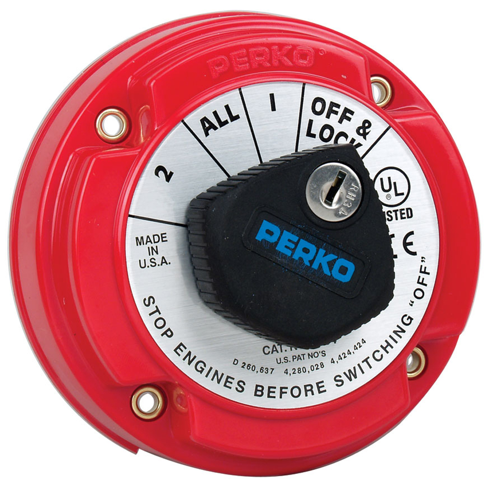 image for Perko 8504DP Medium Duty Battery Selector Switch w/Alternator Field Disconnect & Key Lock