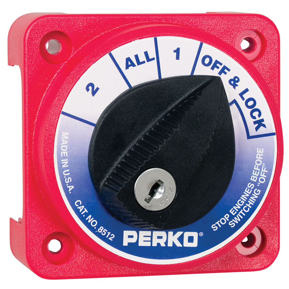 image for Perko Compact Medium Duty Battery Selector Switch w/Key Lock