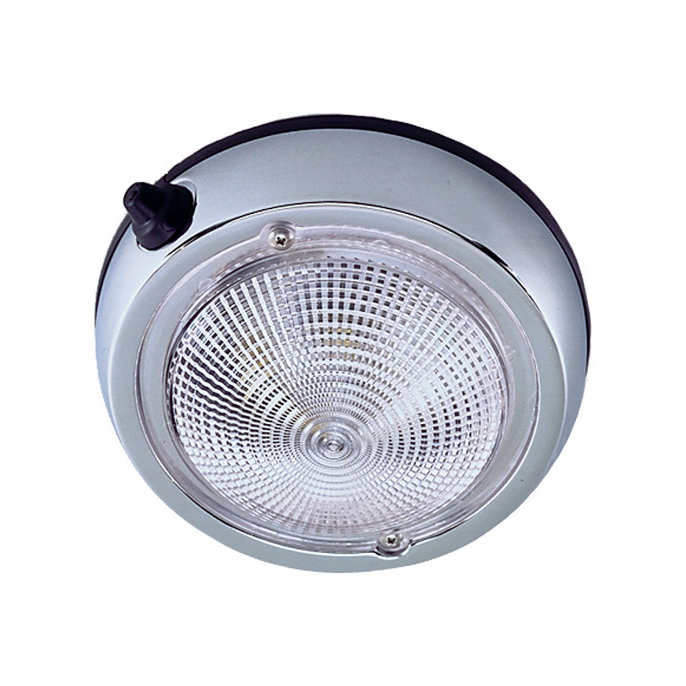 Perko Surface Mount Dome Light - 3 3/4&quot; O.D. (3&quot; Lens) - Chrome Plated CD-34430