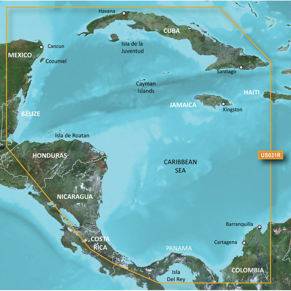 image for Garmin BlueChart® g3 HD – HXUS031R – Southwest Caribbean – microSD™/SD™