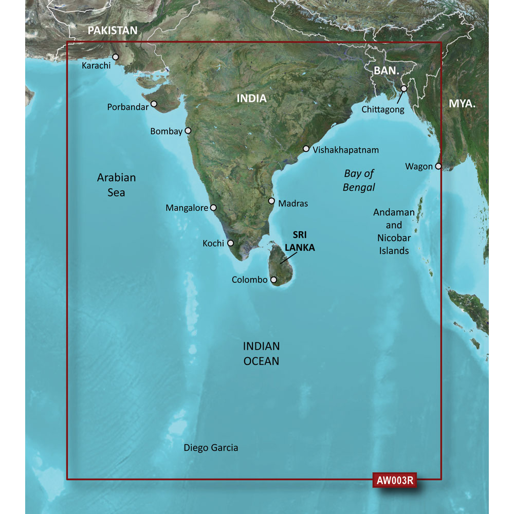 image for Garmin BlueChart® g3 HD – HXAW003R – Indian Subcontinent – microSD™/SD™