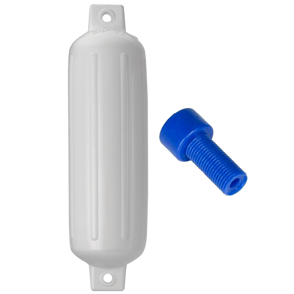 image for Polyform G-4 Twin Eye Fender 6.5″ x 22″ White w/Adapter