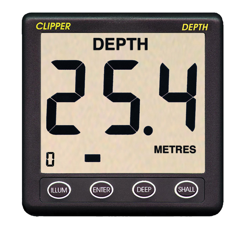 image for Clipper Depth Instrument w/Thru Hull Transducer & Cover