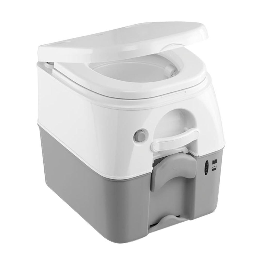 image for Dometic 975 Portable Toilet w/Mounting Brackets – 5 Gallon – Grey