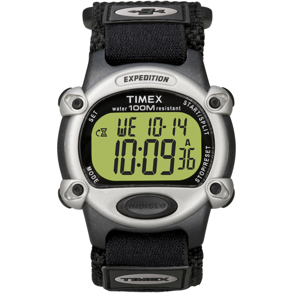 Timex Expedition Mens Chrono Alarm Timer Silver/Black CD-38199