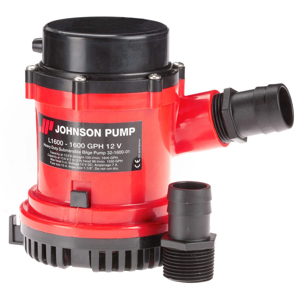 image for Johnson Pump 1600 GPH Bilge Pump 1-1/8″ Hose 12V
