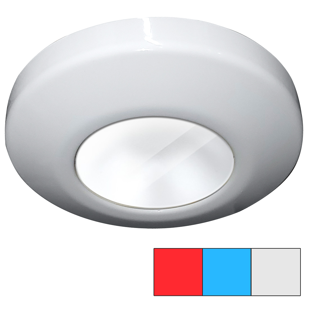 i2Systems Profile P1120 Tri-Light Surface Light - Red, Cool White &amp; Blue - White Finish CD-39087