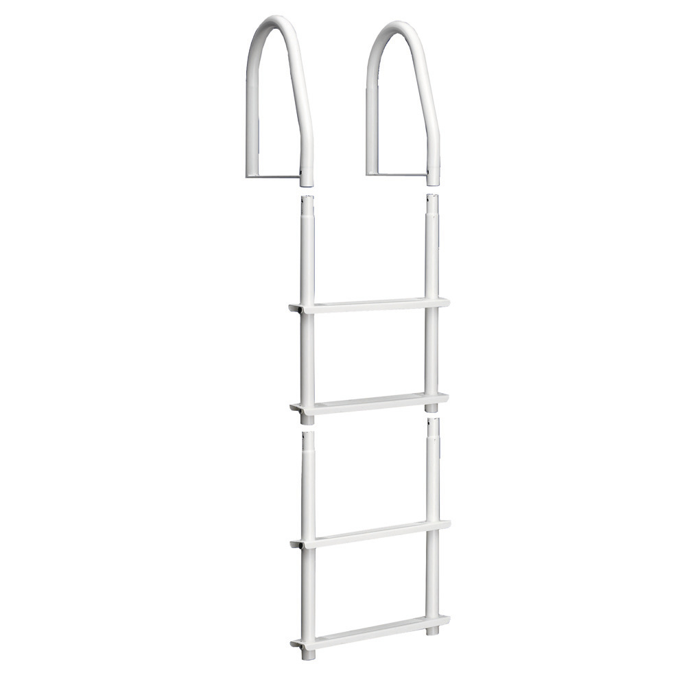image for Dock Edge Fixed 4 Step Ladder Bright White Galvalume