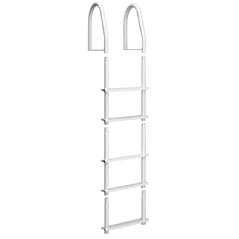 image for Dock Edge Fixed 5 Step Ladder Bight White Galvalume