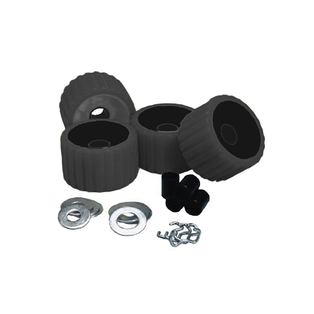 C.E. Smith Ribbed Roller Replacement Kit - 4 Pack - Black CD-39786