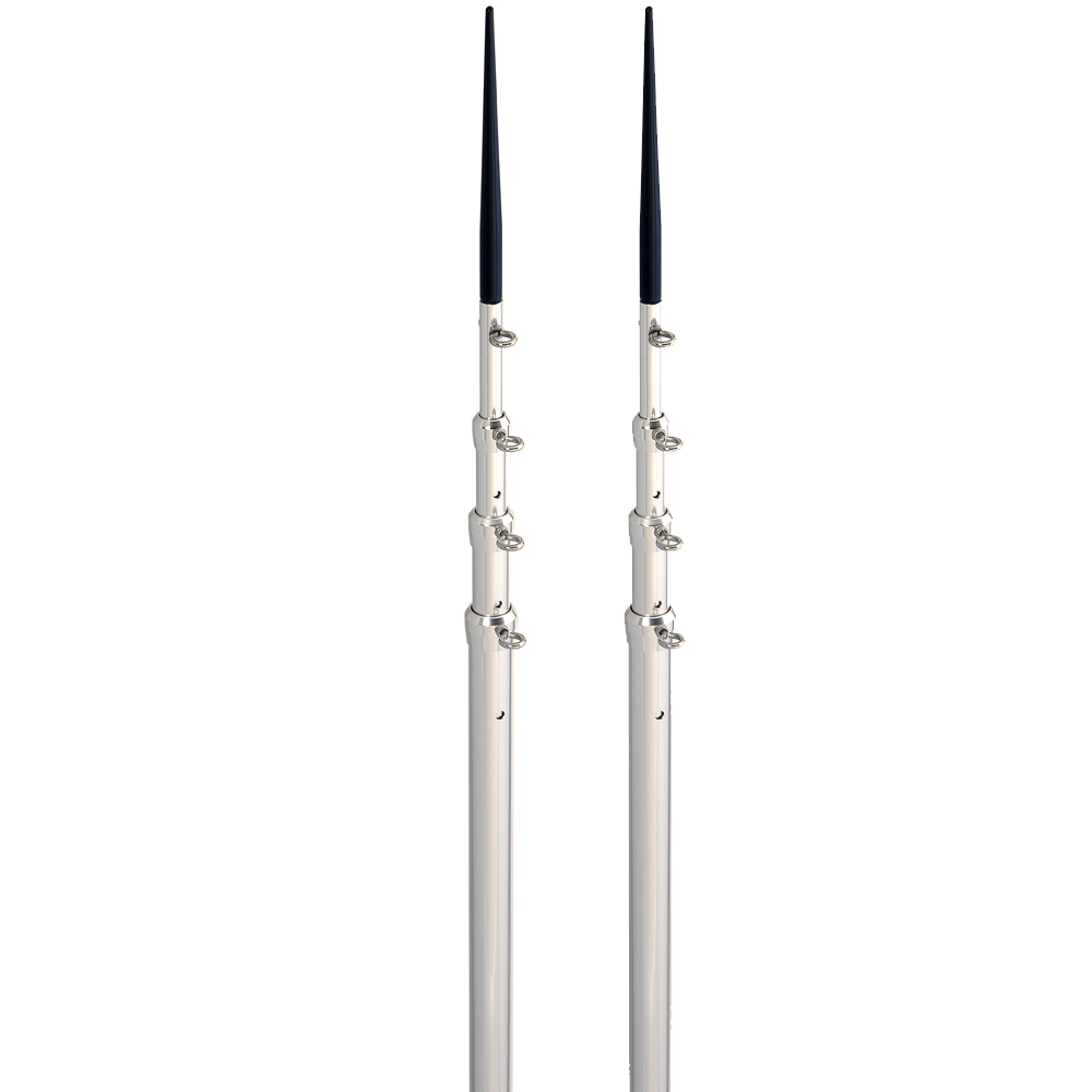 image for Lee’s 16.5′ Bright Silver Black Spike Telescopic Poles f/Sidewinder