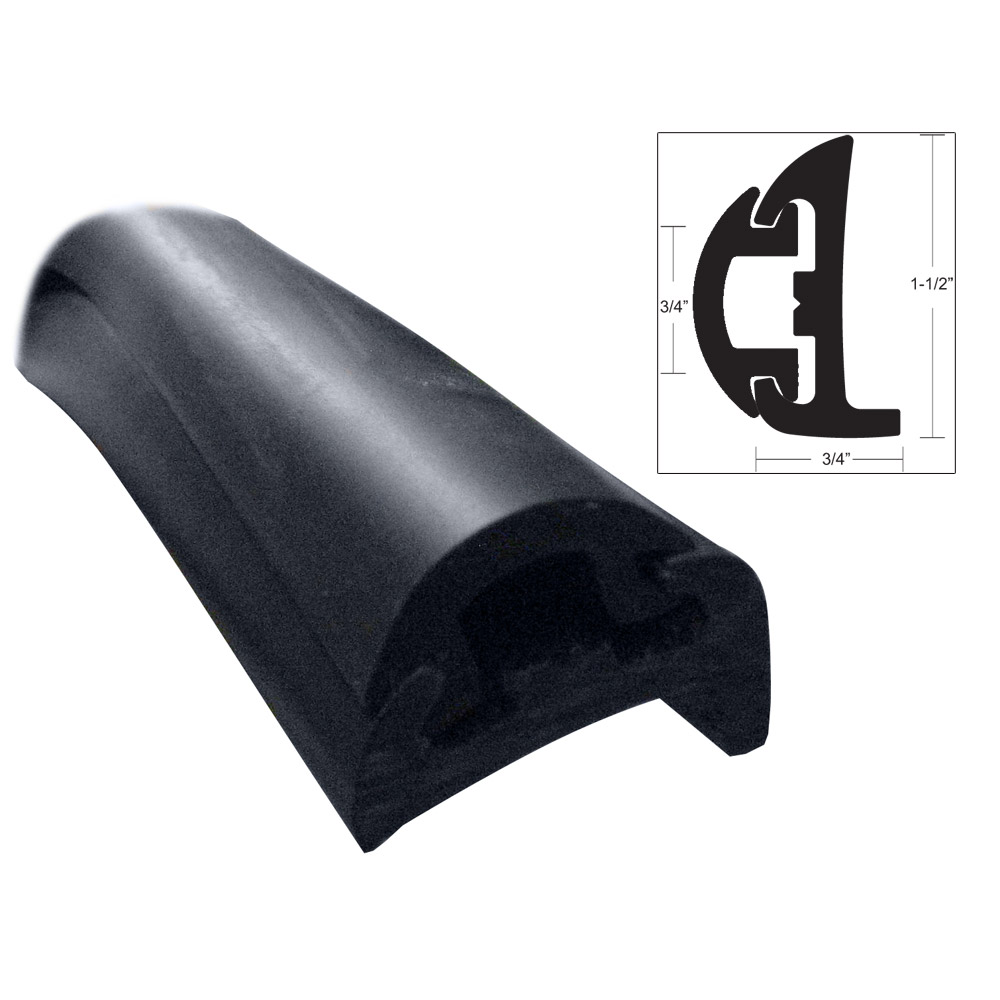 TACO Semi-Rigid Rub Rail Kit - Black w/Black Insert - 50' CD-40421