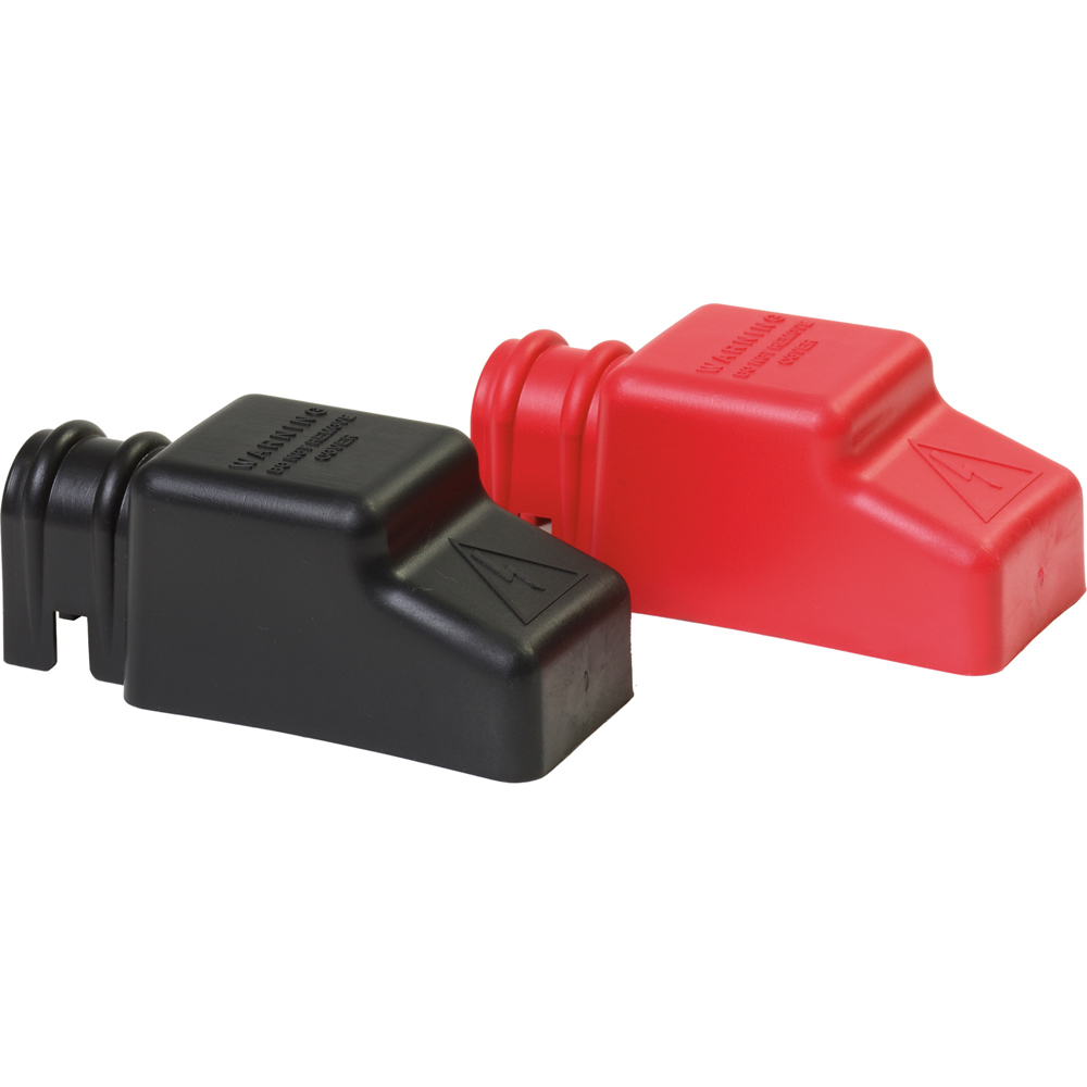 Blue Sea 4018 Square CableCap Insulators Pair Red/Black CD-40580