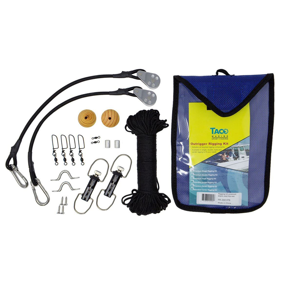 TACO Premium Rigging Kit Black for 1 Pair Outriggers - RK-0001PB