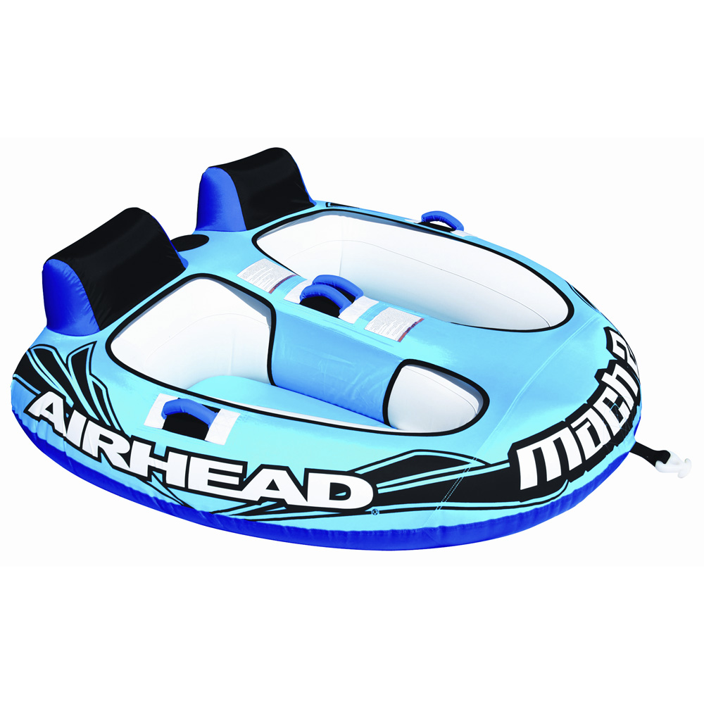 AIRHEAD Mach 2 Two Person Double Rider Cockpit Boat Tow Tube Inflatable ...