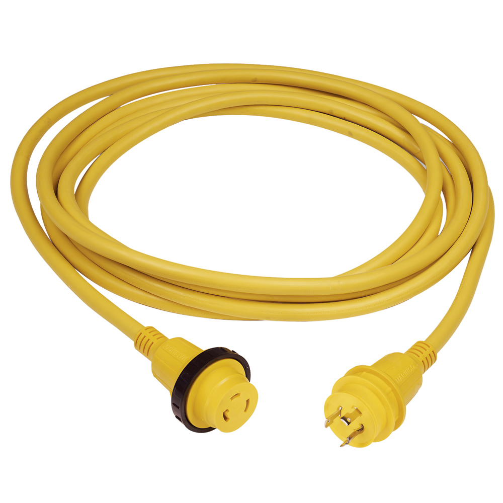 image for Marinco 30A 25′ Molded Cordset – 125V – Yellow