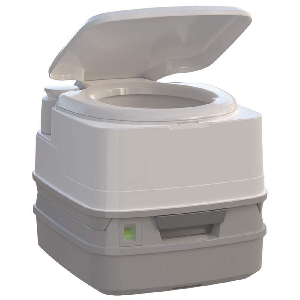 image for Thetford Porta Potti 260P MSD Marine Toilet 90° with Piston Pump, Level Indicator, and Hold-Down Kit