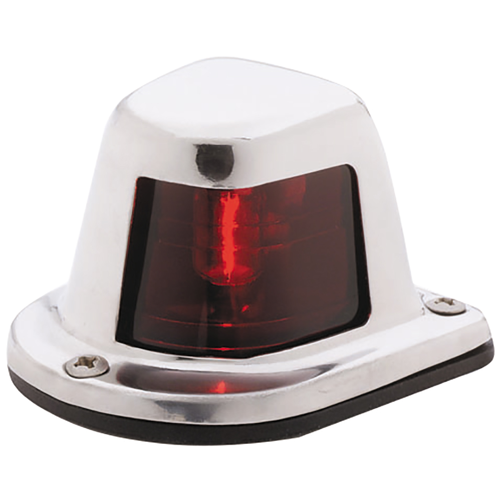 image for Attwood 1-Mile Deck Mount, Red Sidelight – 12V – Stainless Steel Housing
